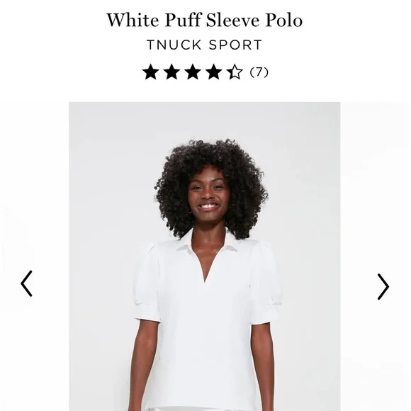 ISO Tuckernuck sport white puff sleeve polo in small or medium - Picture 1 of 1